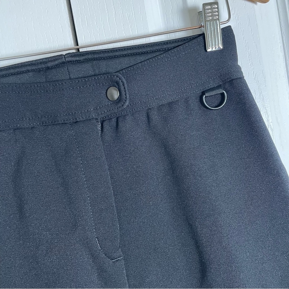 Vintage Flare Ski Snow Pants Womens 8 Black Made in USA Nylon Wool blend Stirrup - Picture 3 of 15